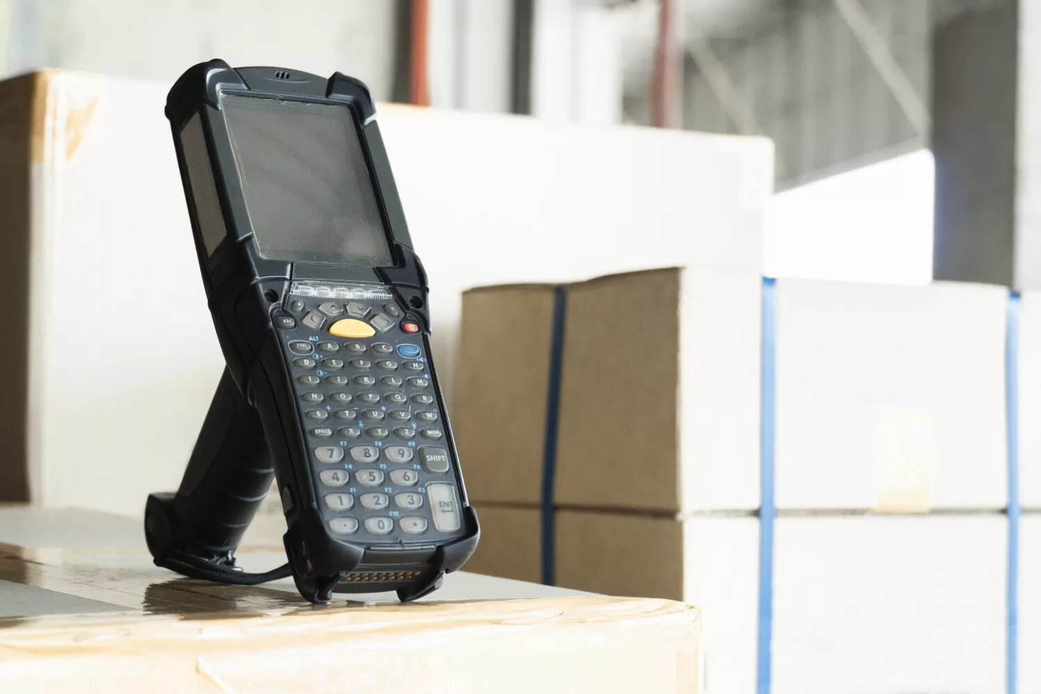 barcoding scanner in a warehouse